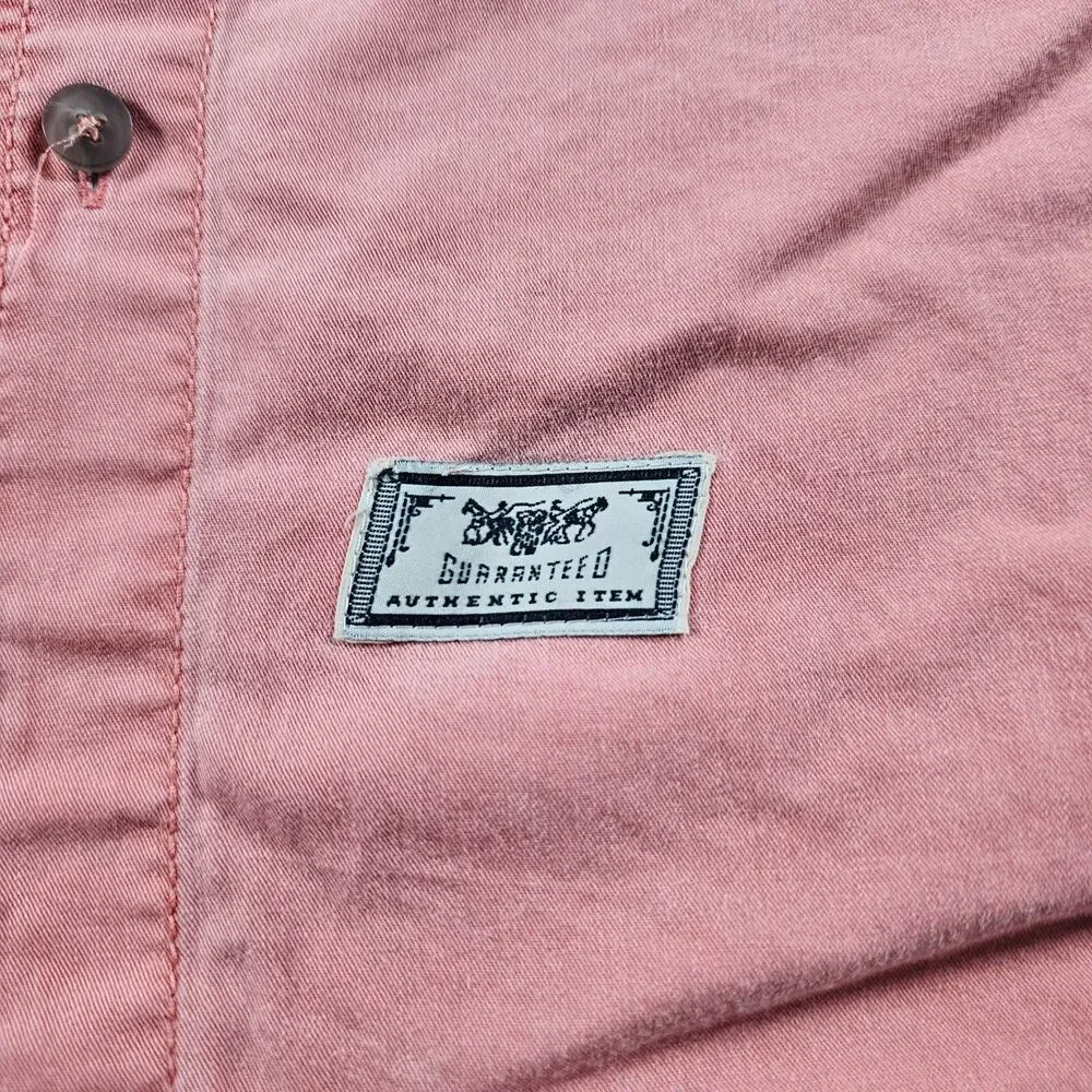 Vintage Levis Shirt Mens XL Salmon Peach Hiking Fishing Camping Utility Casual